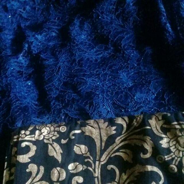 Zola_batik Couple Batik Brokat Long Blouse Raisa Lengan Panjang