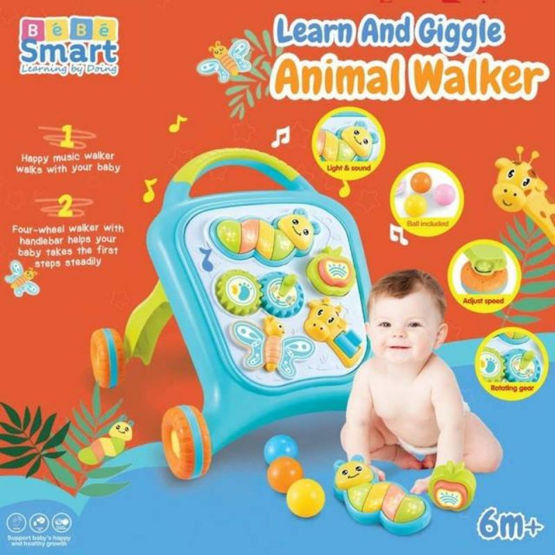 Bebe Smart Learn &amp; Giggle Baby Push Walker Animal Walker, Carnival Walker, Sing Along Walker