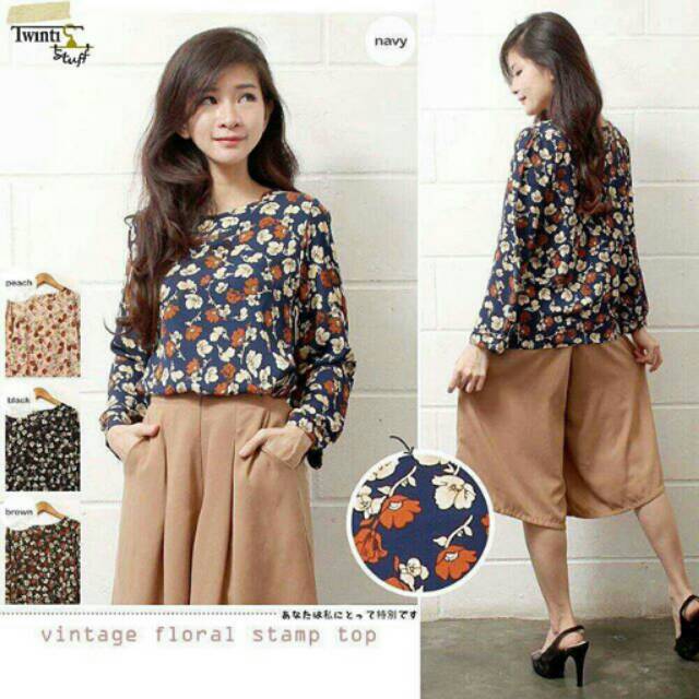 

Vintage Floral Stamp Top