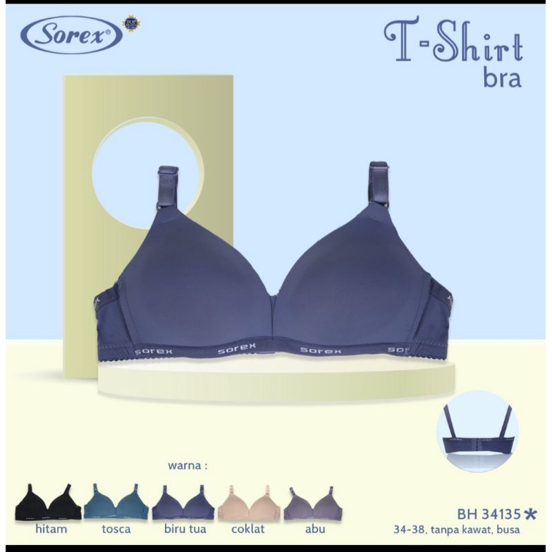 BRA BH SOREX 34135 T - SHIRT TANPA KAWAT, BUSA TIPIS