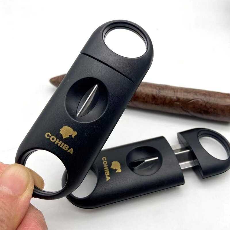 Alat Gunting Pemotong Cerutu Cigar Cutter V Cut Double Blade 0810S