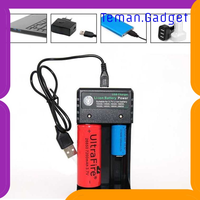 TG-IE225 GTF CHARGER BATERAI 18650 2 SLOT PLUG MICRO USB - GF0012