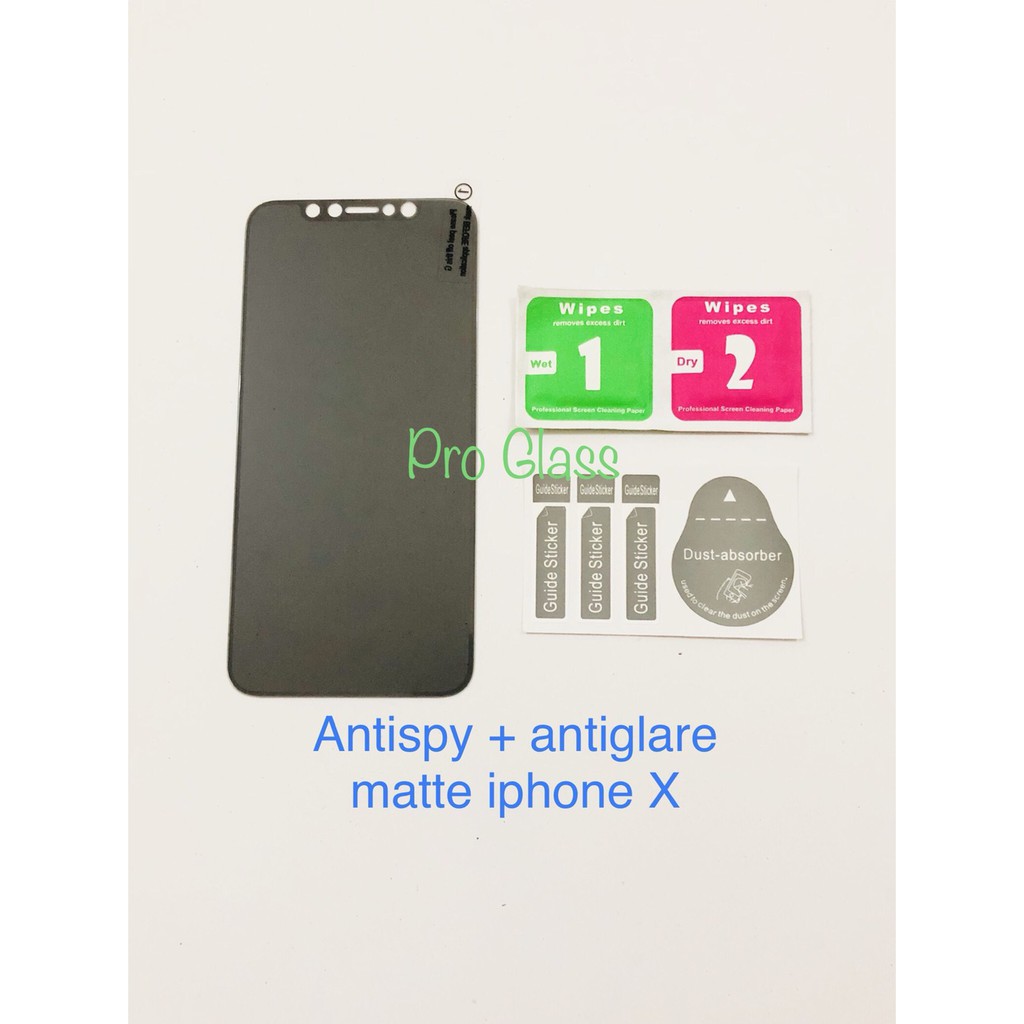 AGSP Iphone 6/6s/6+/6s+/7/SE 2020/7+/8/8+/X/XS Privacy MATTE AntiSpy-Anti Glare Tempered Glass