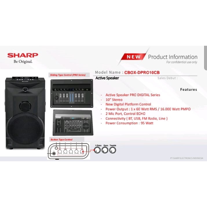 SHARP CBOX D PRO 10 CB SPEAKER AKTIF 10 INCH / DPRO10CB