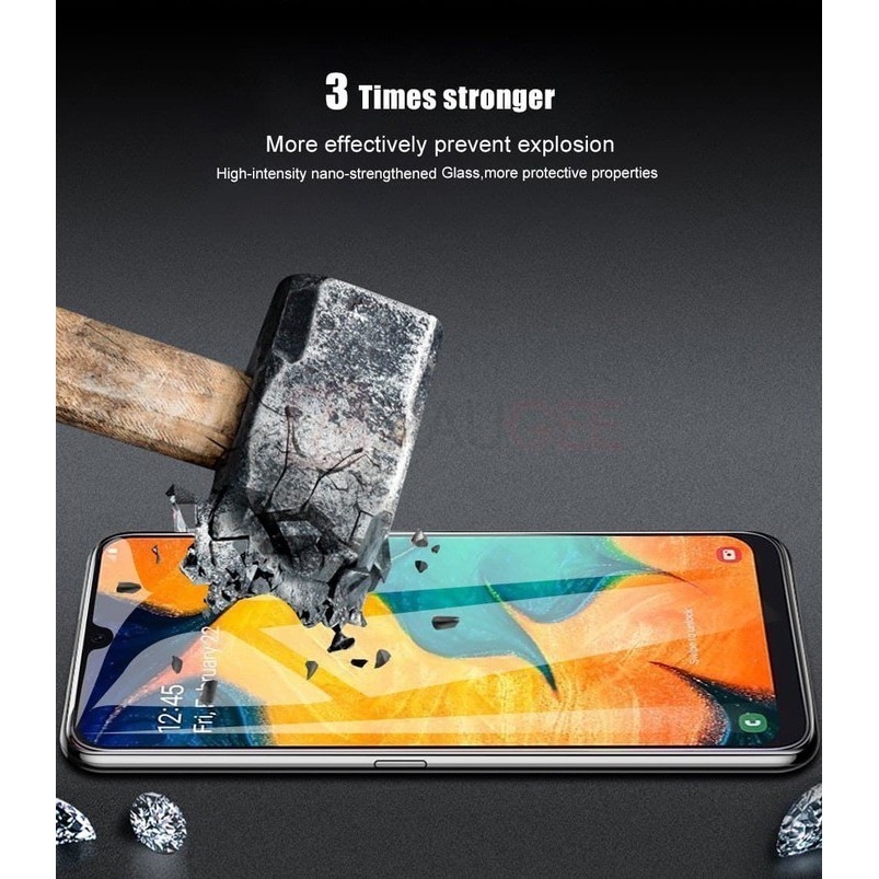 Tempered Glass Oppo A53 A54 A52 A92 A5S A15 Anti Gores Kaca layar list hitam
