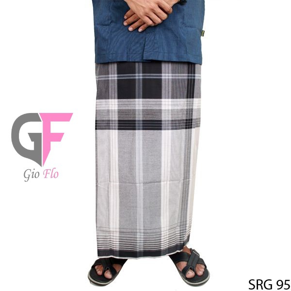 GIOFLO Sarung Muslim Yang Bagus White Black / SRG 95