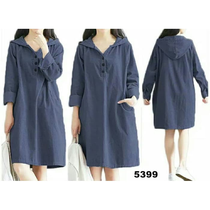 Fashion Terbaru Dress Wanita Murah Dress Hoodie Jumbo Elisa -