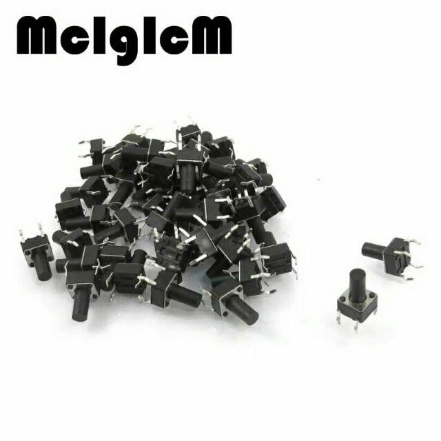 100pcs 6*6*10mm Tactile  Push Button Switch 4pin Dip Untuk Monitor Layar Lcd