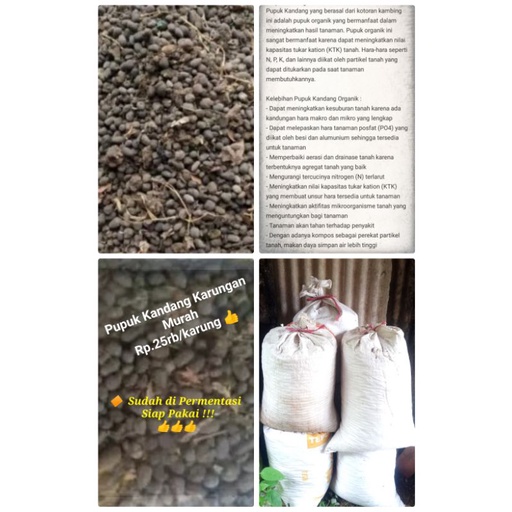 Pupuk kandang karungan,Sudah di permentasi,Siap pakai