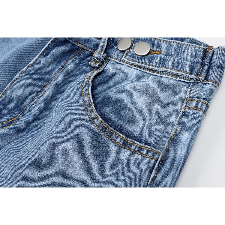 Jeans High Waist Straight Loose Korean Style Dengan Warna Biru  Celana Wanita