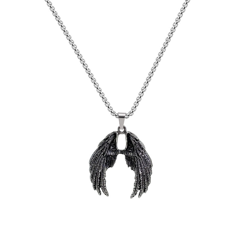 Aksesoris fashion rantai merk mendominasi pakaian tertekan pria sayap elang vintage kalung panjang l