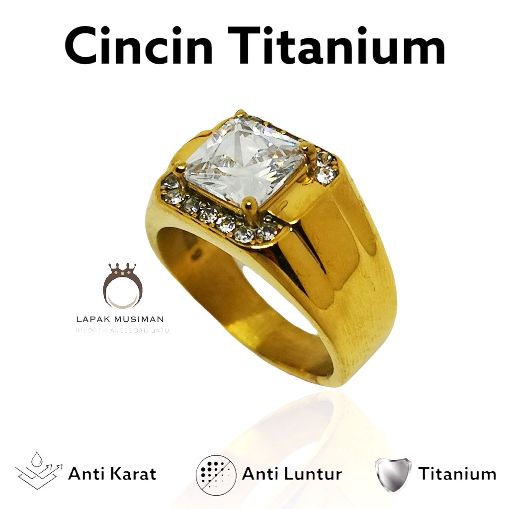 [Bayar di Tempat] CINCIN PRIA SUPER MEWAH AMERICAN DIAMOND - LIMITED STOCK - KODE 06 SILVER CINCIN TITANIUM ANTI KARAT BATU BERLIAN