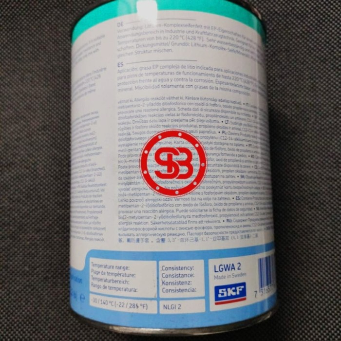 GREASE BEARING/GEMUK BEARING LGWA 2/1 ( WIDE TEMPERATURE ) SKF