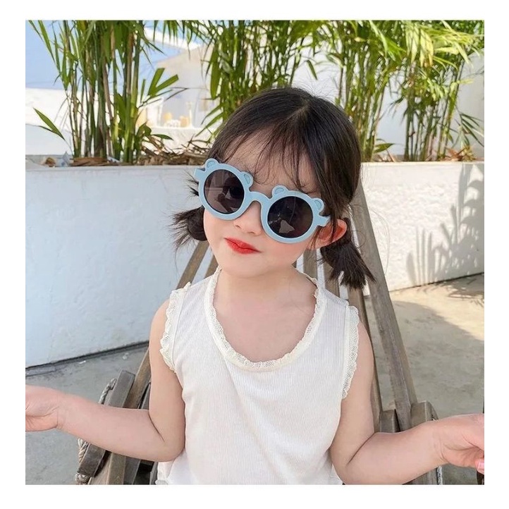 DC385 Kacamata Anak Motif Bear Sunnies Sunglasses Karakter Beruang Cotton Color-5