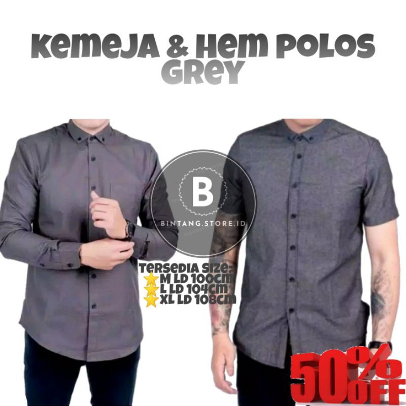 (BISA COD) Kemeja Polos  Kerja Kantor Formal Lengan Panjang &amp; pendek  / Kemeja Pria / Kemeja Kantor