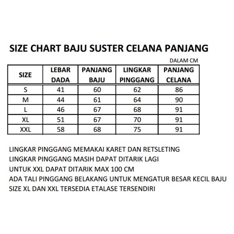 Baju seragam suster xxl  baby sitter nanny perawat lansia jumbo besar