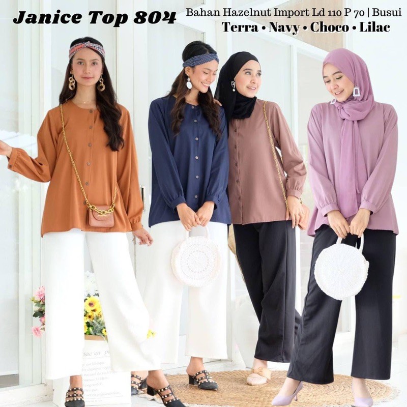 [REAL PICTURE] JANICE TOP HAZELNUT IMPORT TANAH ABANG PGMTA METRO GROSIR SUPPLIER KONVEKSI LEBARAN