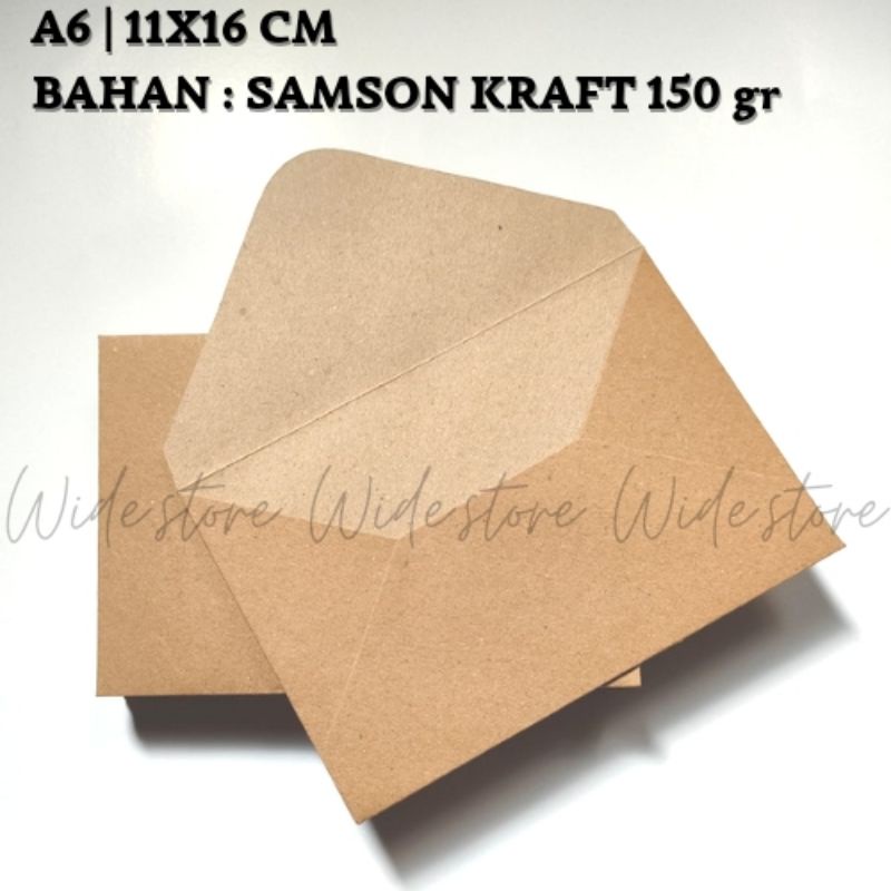 

A6 amplop vintage Kraft [ 50 pcs ] amplop coklat ukuran 11x16 cm| amplop aesthetic