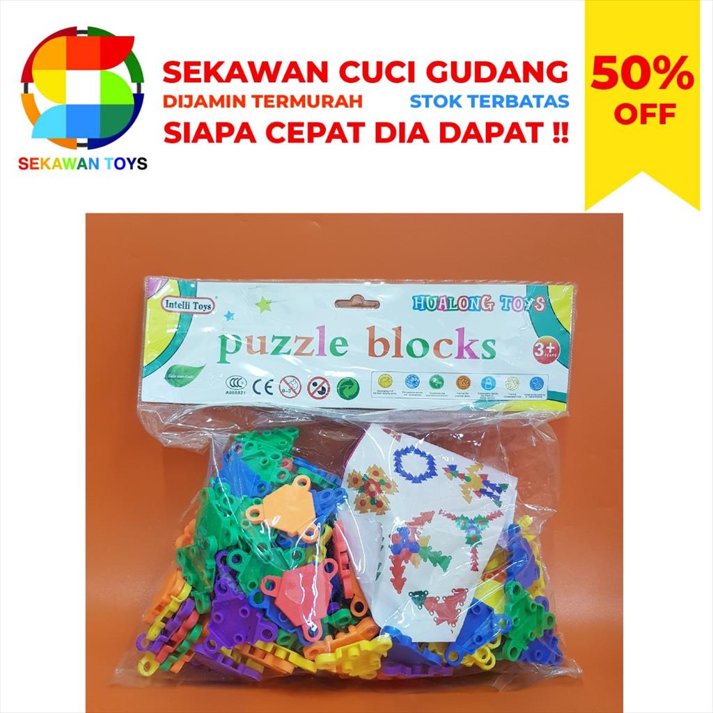 Mainan Block Plastik/ Puzzle Block Hualong SEKAWAN SALE 12