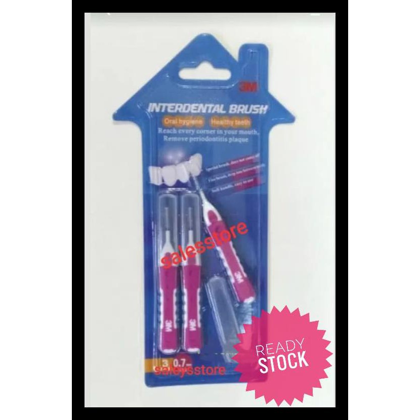 Alat Kesehatan Gigi - 3M Interdental Brush Warna Pink Ukuran 0.7 mm CUCI GUDANG