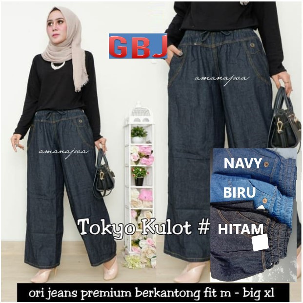 TOKYO KULOT / LALA PANTS NAVY BIRU HITAM GBM