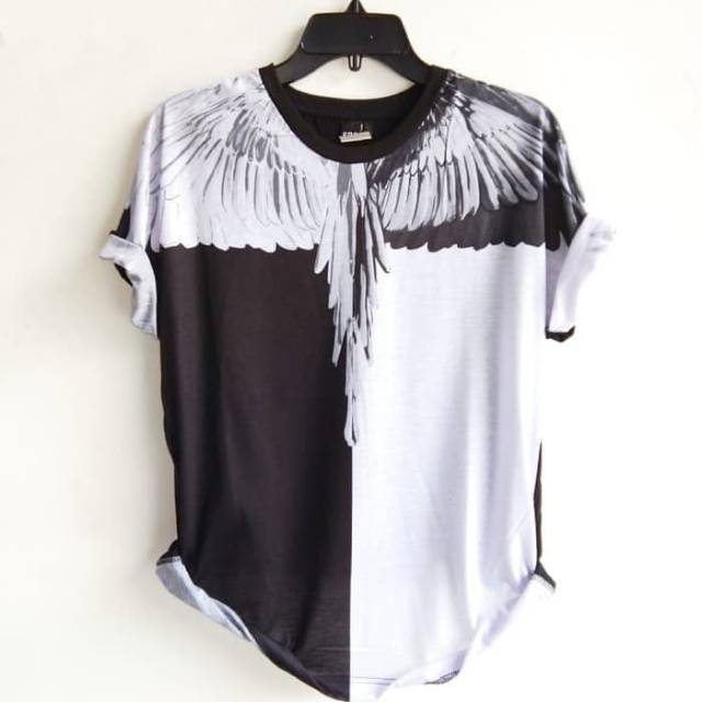 Pakaian  Import Pria Dewasa 3D printing black and white  burlon tshirt