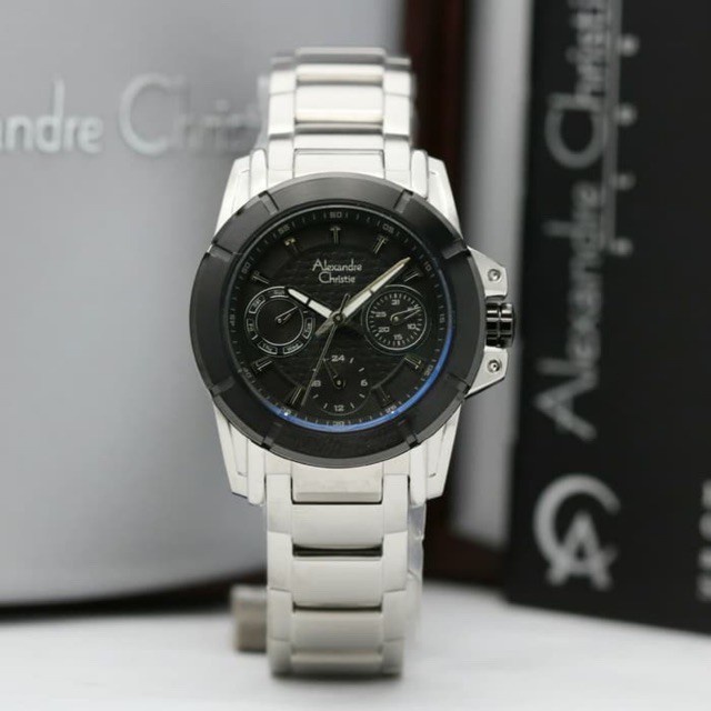 JAM TANGAN WANITA ALEXANDRE CHRISTIE AC 6226 SILVER BLACK ORIGINAL GARANSI RESMI 1 TAHUN