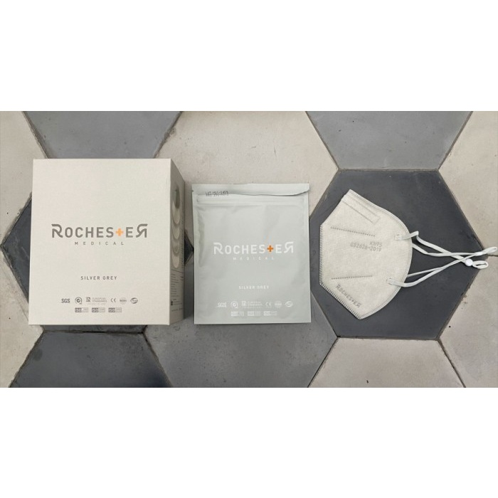 Masker KN95 5 ply Rochester Kaze Premium Quality Fashion Mask -  Silver Grey