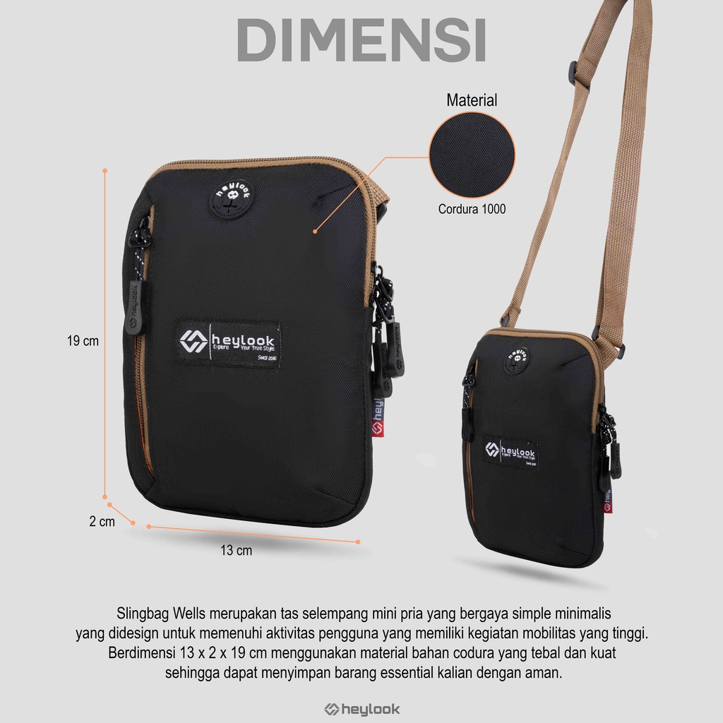 Tas Selempang Pria Mini Sling Bag Slempang Bahu Kerja Distro Murah Promo Tas Bahu Cowok Stylish