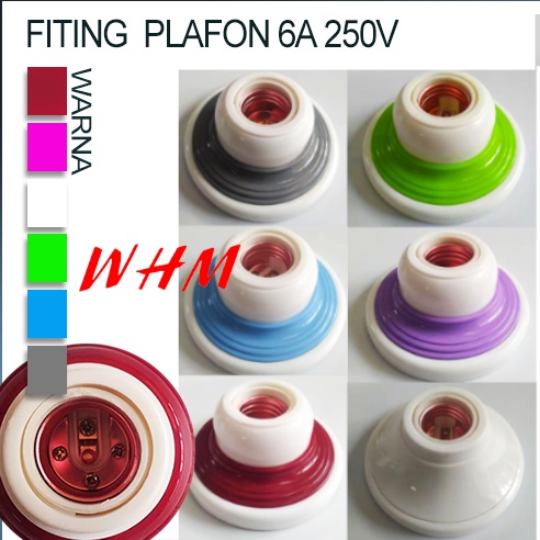 6A Fitting plafon warna warni fiting plafon bulat /persegi rumah Fitting lampu