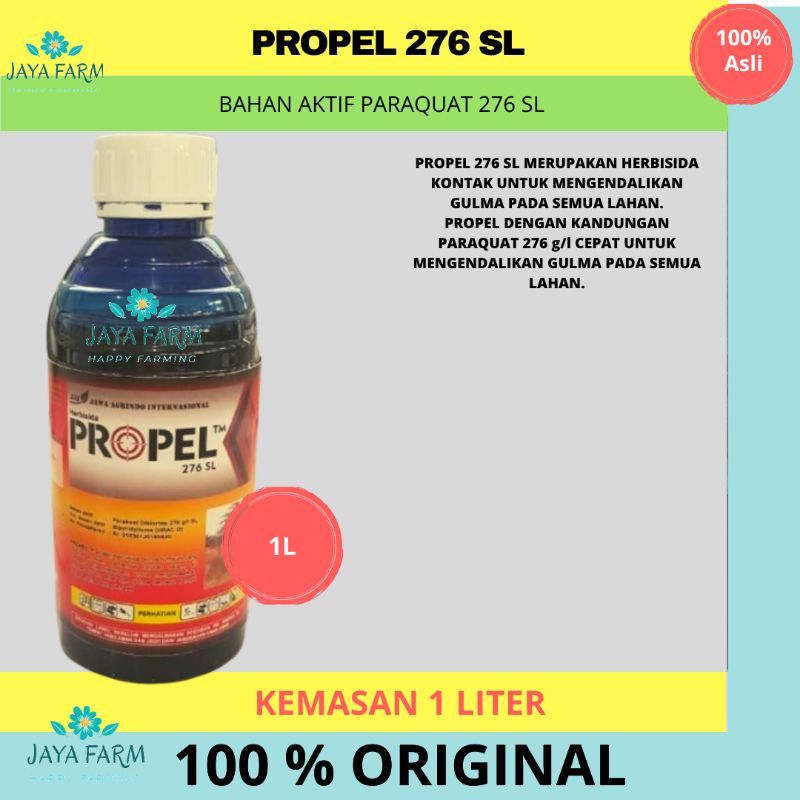 PROPEL 276 SL KEMASAN 1LITER | HERBISIDA PEMBASMI GULMA KONTAK PARAKUAT 276 SL