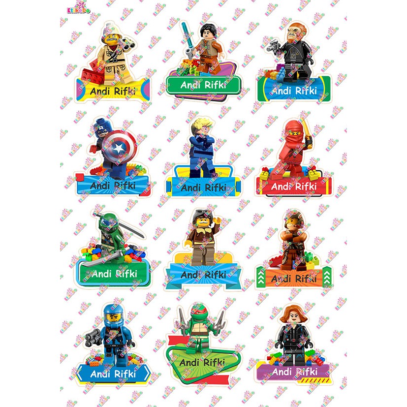 

LABEL NAMA LEGO 48 STIKER - ANTI AIR/ROBEK/LUNTUR -4 Nama LG3L4