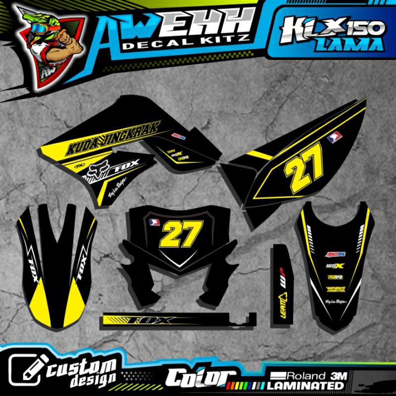 DECAL KLX LAMA DTRACKER LAMA KLX 150 S KUNING SIMPLE