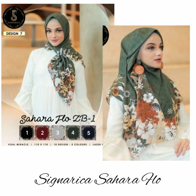 JILBAB SEGI EMPAT WATERPROOF MOTIF SAHARA FLO SIGNARICA