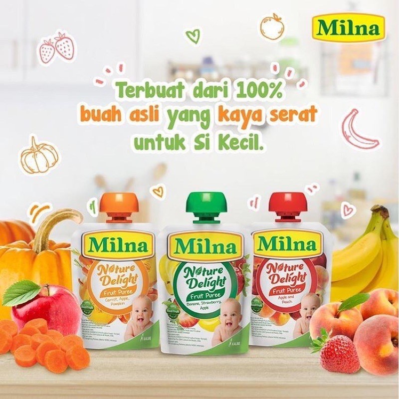 SGS MILNA Nature Delight Fruit Puree 80 gram MPASI 3 pcs