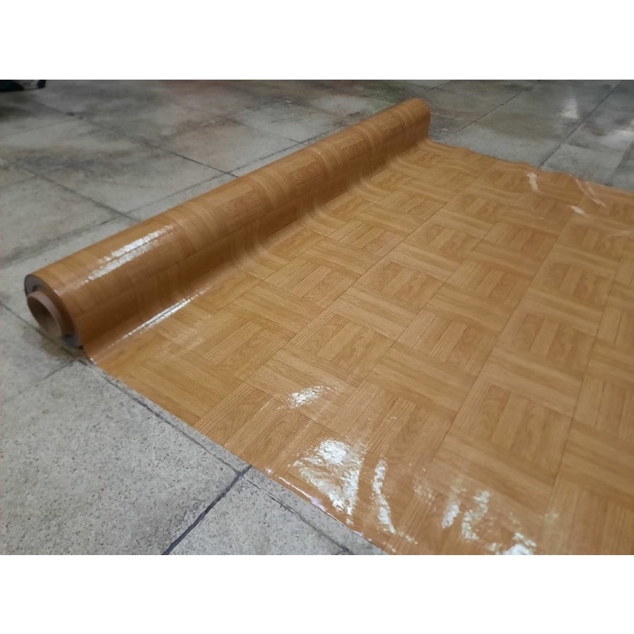 Karpet Plastik Vinyl 1 ROLL untuk Meja dan Lantai Motif Kayu 605 4041-3
