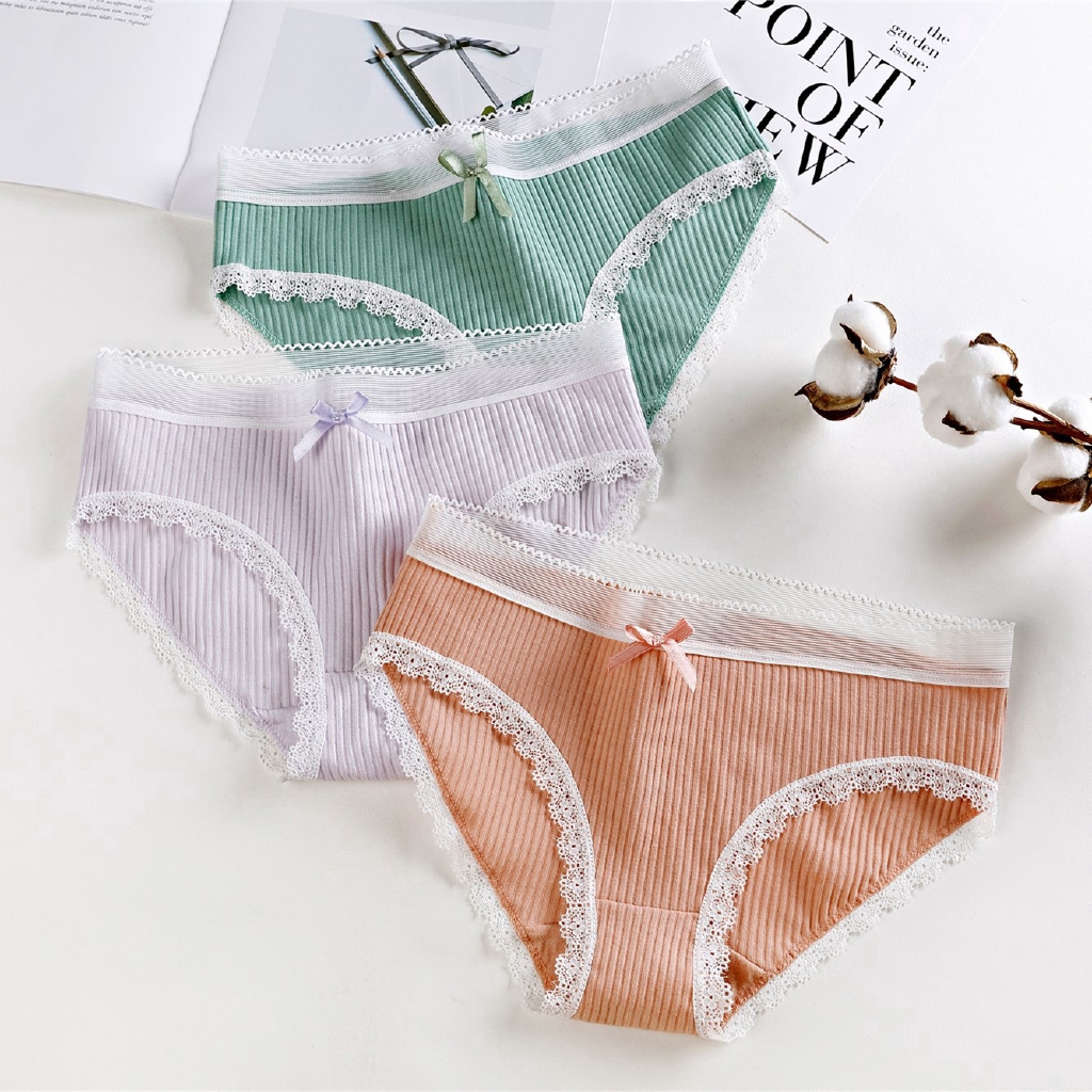  Celana  Dalam  Brief Wanita Bahan Katun dengan 8 Pilihan 