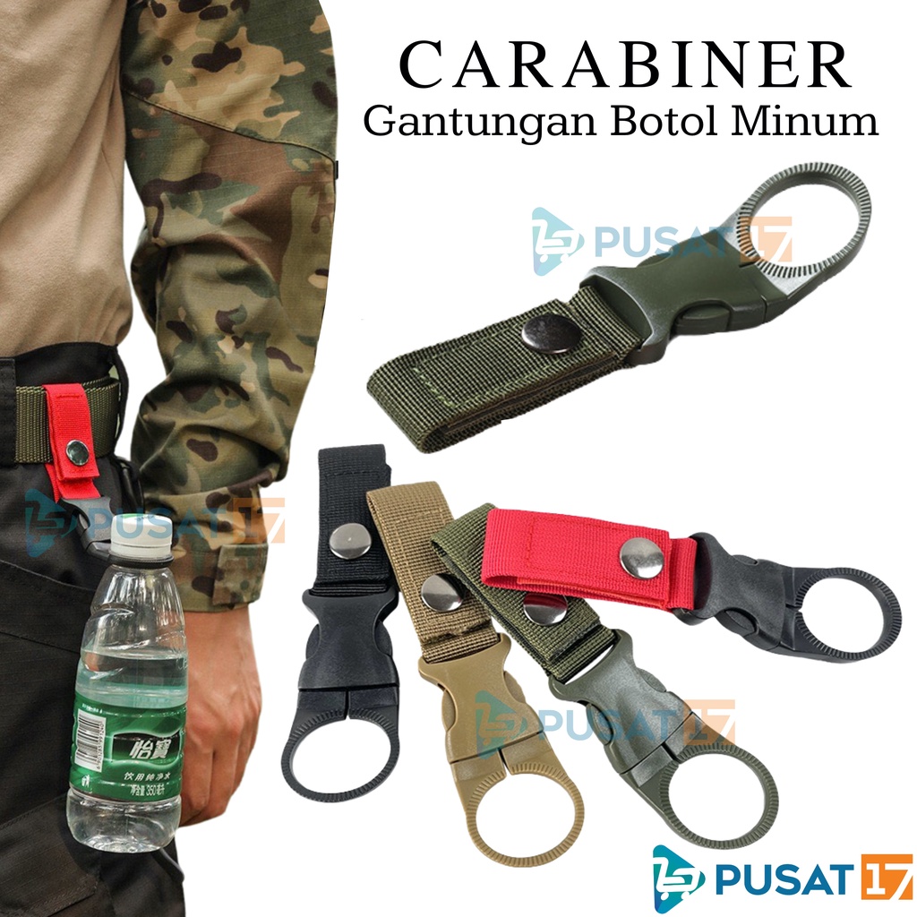 GANTUNGAN BOTOL MINUM CARABINER PENGAIT BOTOL AIR MINUM HOLDER HANGING CLIP BOTTLE SERBAGUNA