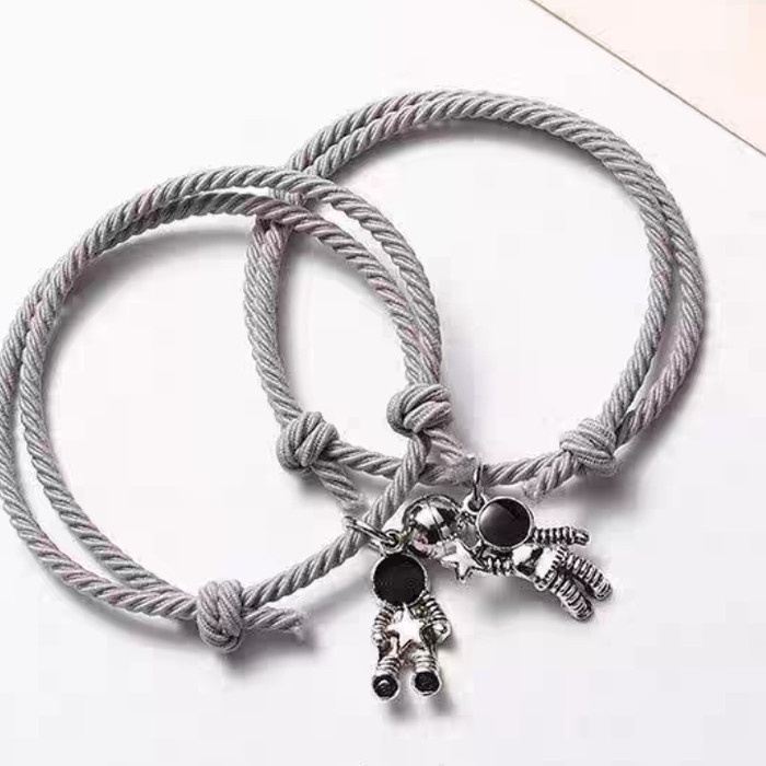 GELANG MAGNET COUPLE ASTRONOT WARNA HITAM / GELANG COUPLE MAGNET - Abu-abu