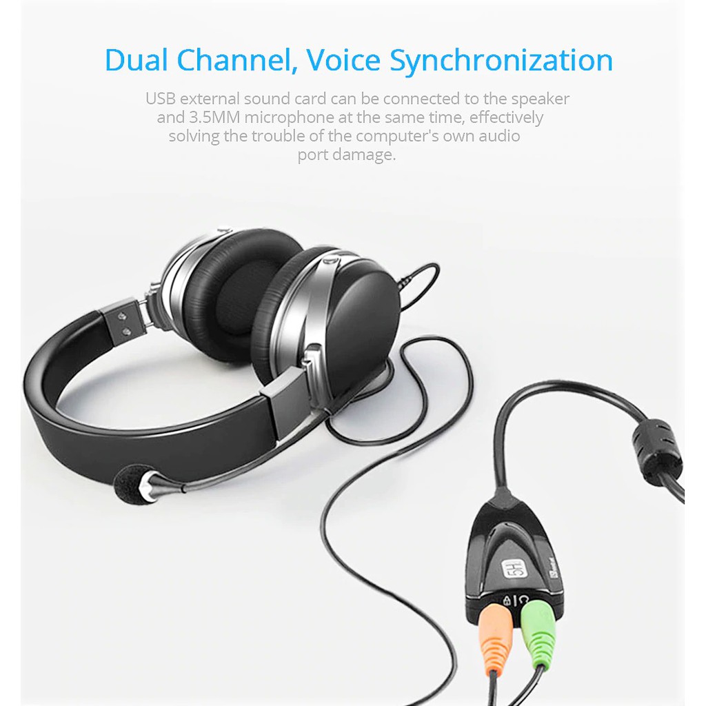 KABEL USB 2.0 Audio 7.1 Ch Sound Card Game 5HV2 BISA DI PC MAC ANDROID