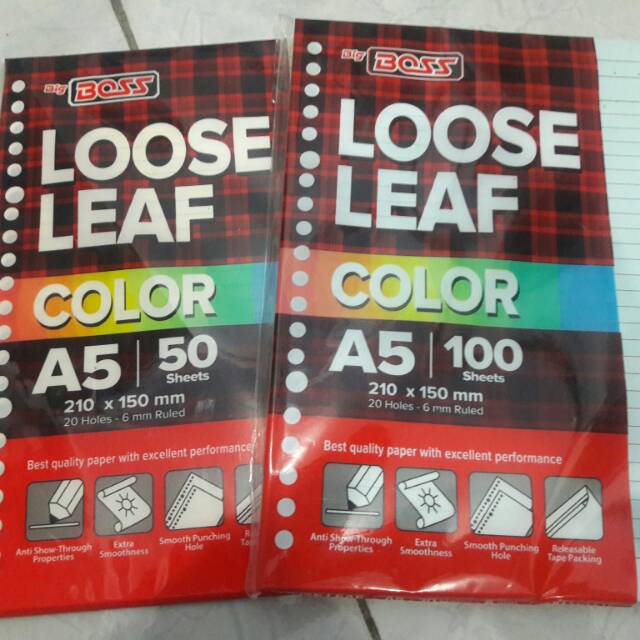 

Loase Leaf A5 Warna Colour 50 Lembar Murah Termurah (Ilham Berkah Mart)