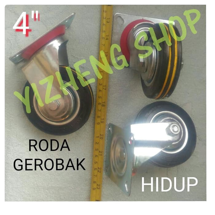 RODA GEROBAK 4 INCH HIDUP