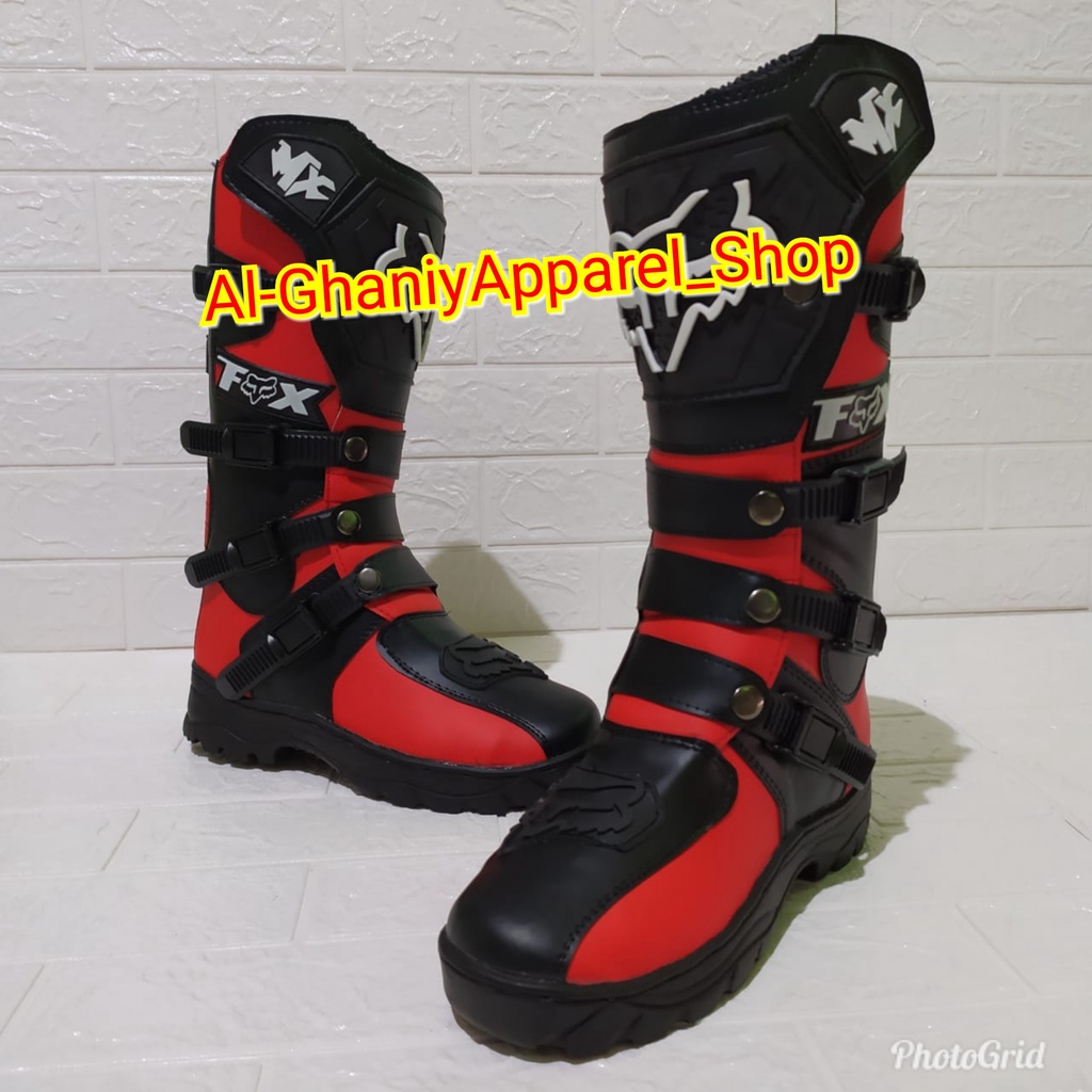 sepatu cross anak sepatu trail kids terlaris sepatu anak bisa cod kualitas premium RED BLACK