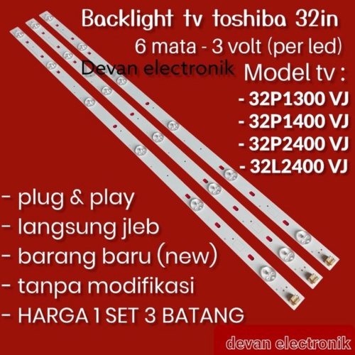 Jual lampu led tv toshiba 32p2400vj backlight tv toshiba 32p2400vj origional Murah