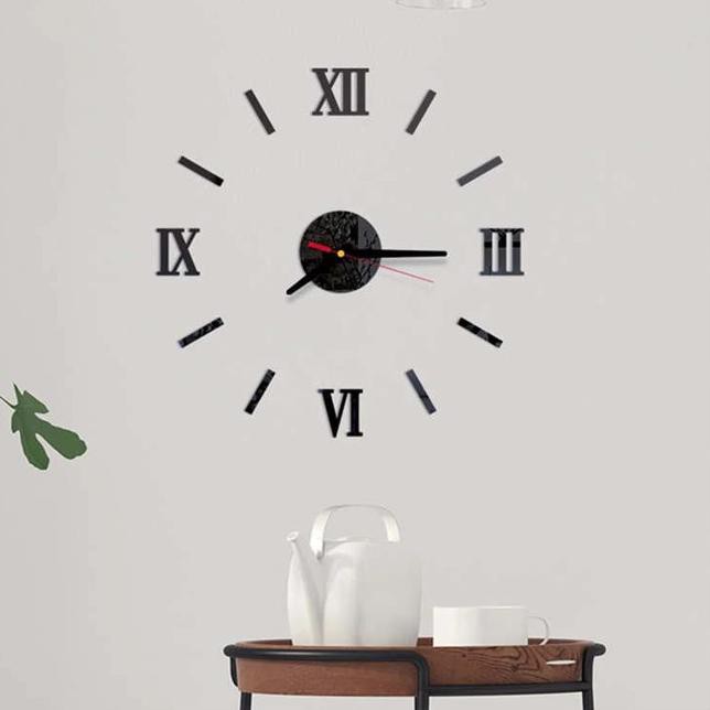 ֍ 1Set JAM DINDING TEMPEL DIY Interior Modern Dinding Tembok BESAR - Romawi Red ♗