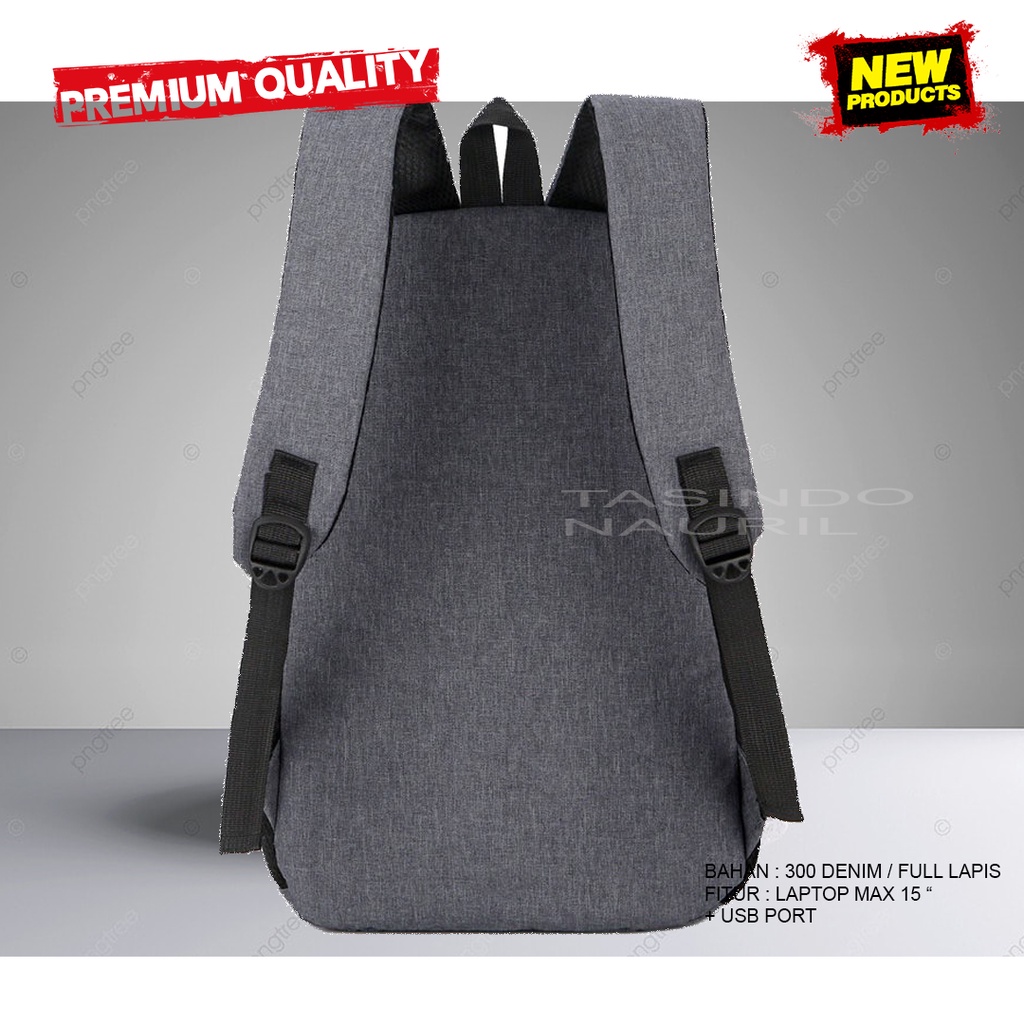 Tas Ransel Laptop Backpack distro bagpack gendong pria wanita sekolah unisex Ransel pria usb