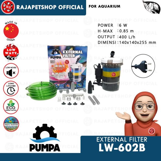 ( EXTERNAL FILTER ) SUNSUN PUMPA LW 602B CANISTER AQUARIUM AQUASCAPE