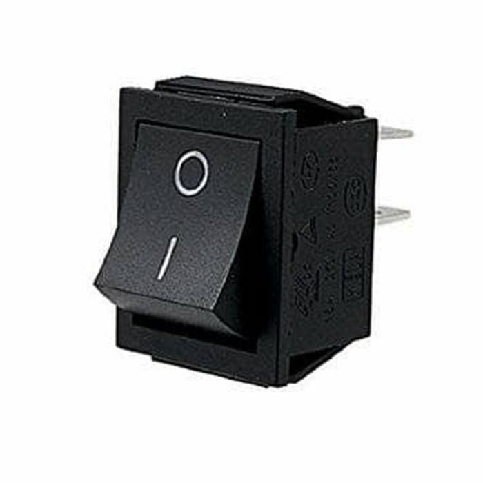 Saklar Power On Off 10 mm x 15 mm Rocker Switch dengan 2 kaki Hitam