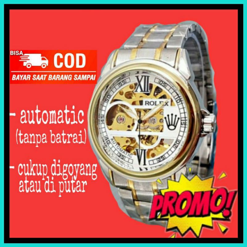 Jam Tangan Pria Rolex Automatic /Otomatis Transparan Terbaru Terlaris 0159