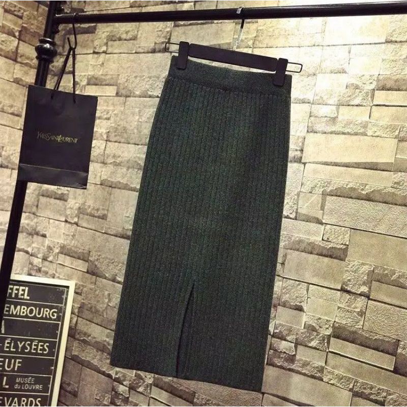 Rok pendek/Rok mini rajut'/rok pendek rajut belah pinggir korean style